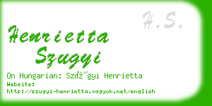 henrietta szugyi business card